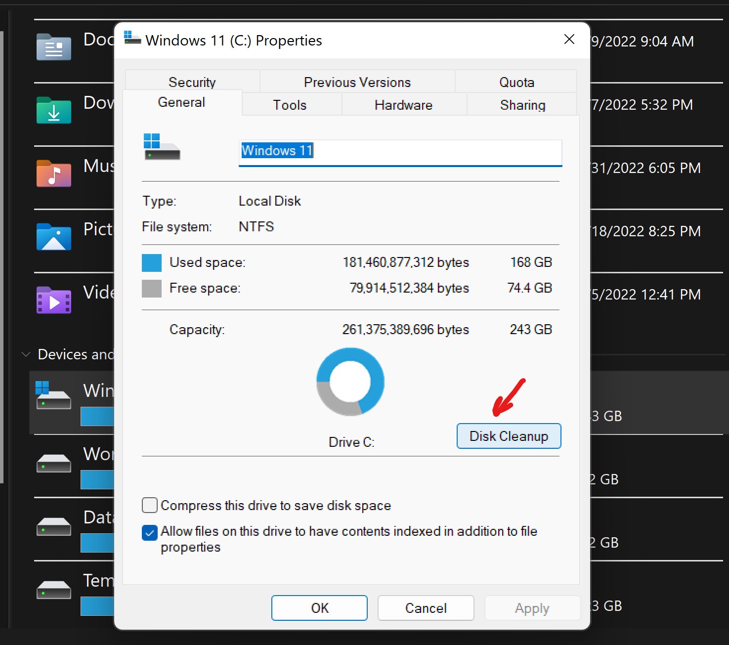 Clean up system files in Windows 11