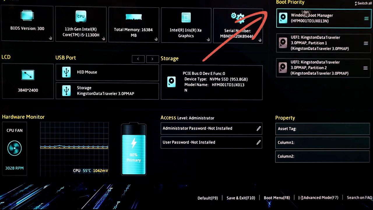 Asus bios boot menu